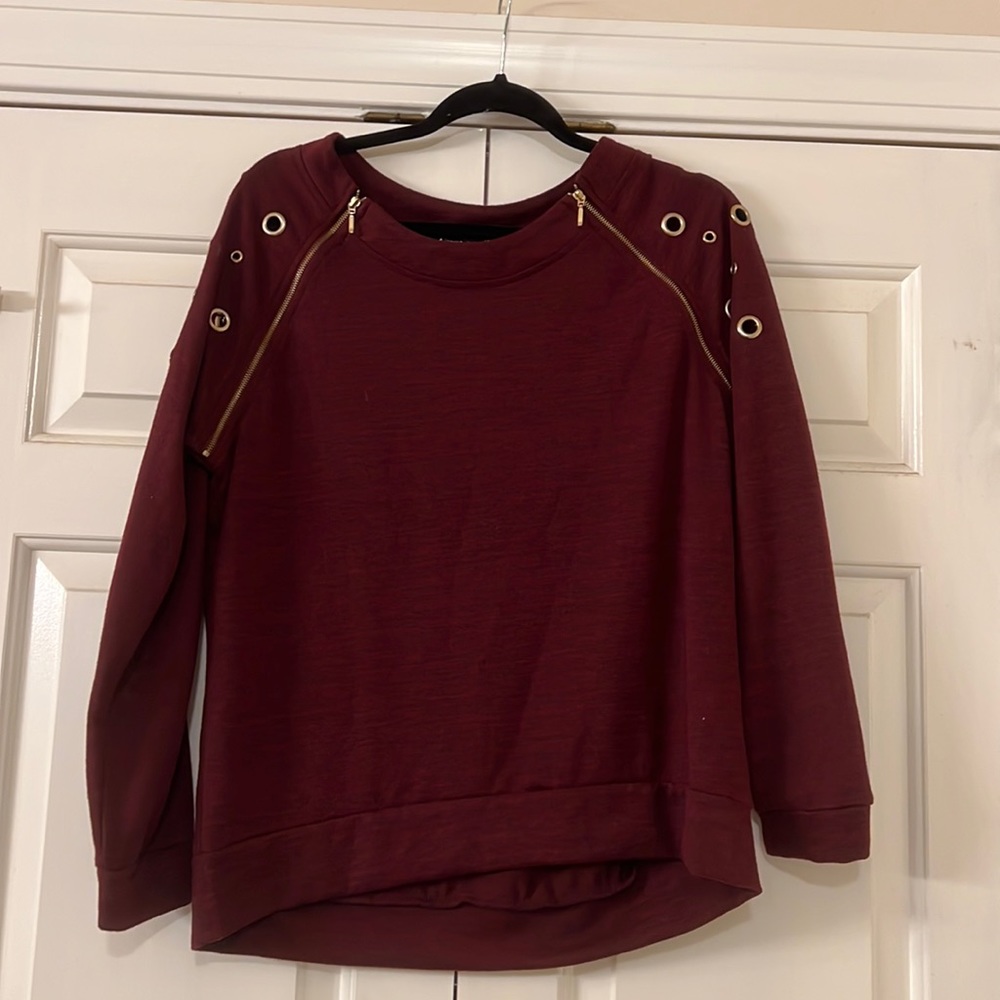 Always Indigo burgundy zipper sweater - Size Large